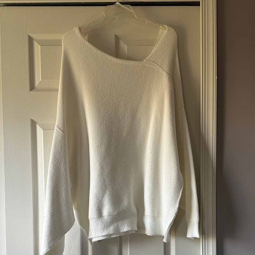 NWOT Free People Asymmetrical Neck Dolman Long Sleeve Sweater